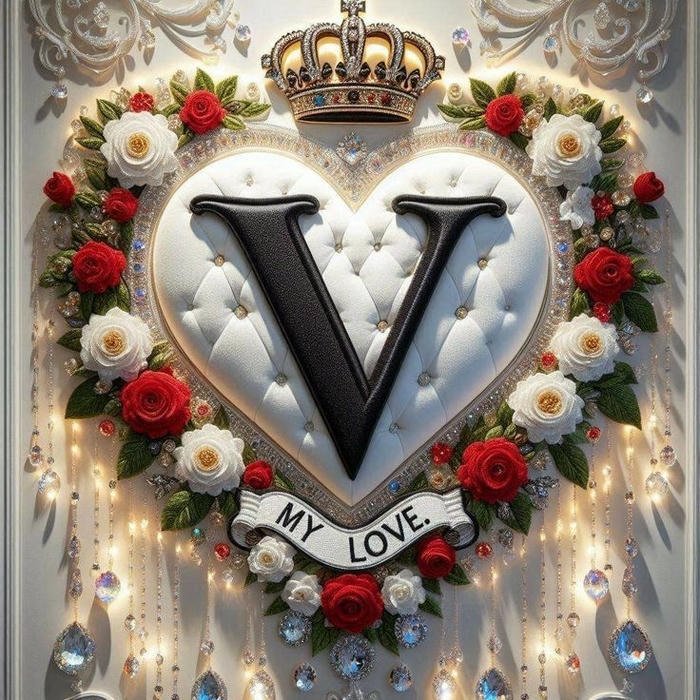 V Letter Images for DP profile