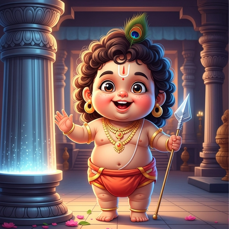baby murugan with peacock