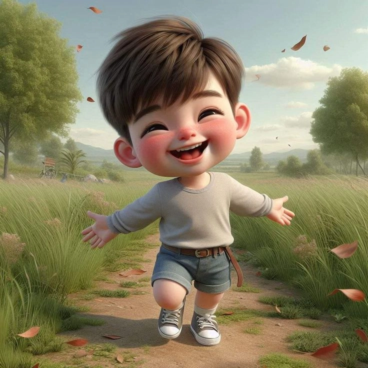 cartoon boy with big eyes and face for dp