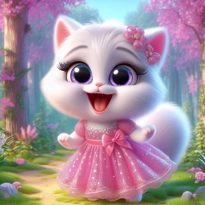 cute white cat dp 