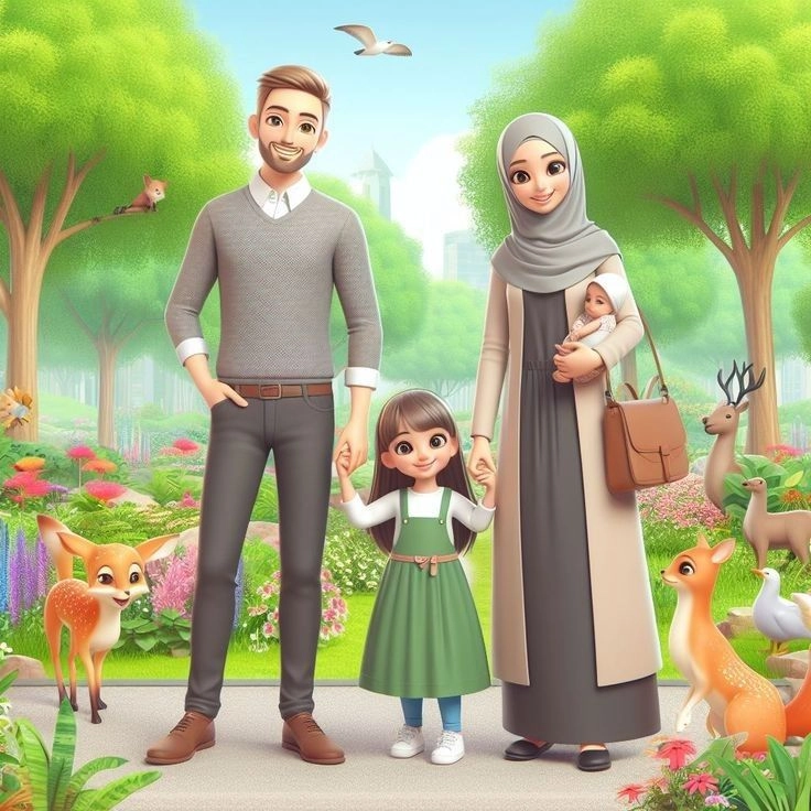 cute family dp with twins baby