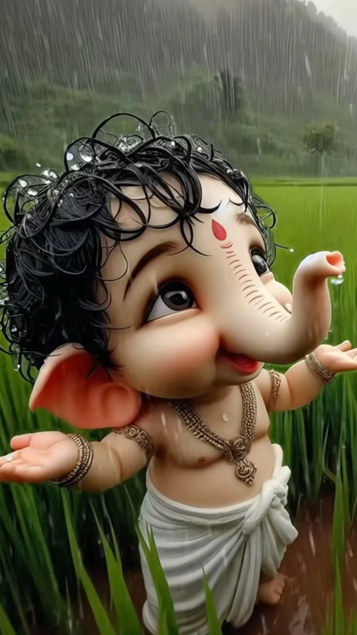 cute dp of ganesha