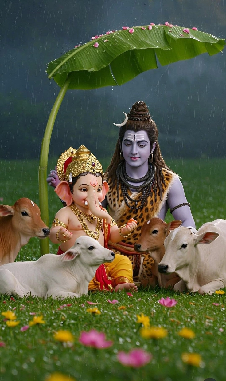 dp orange colour ganesha