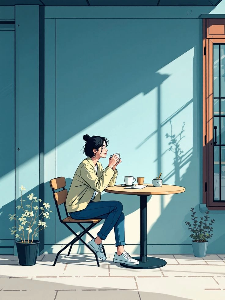 girl with coffee cup dp