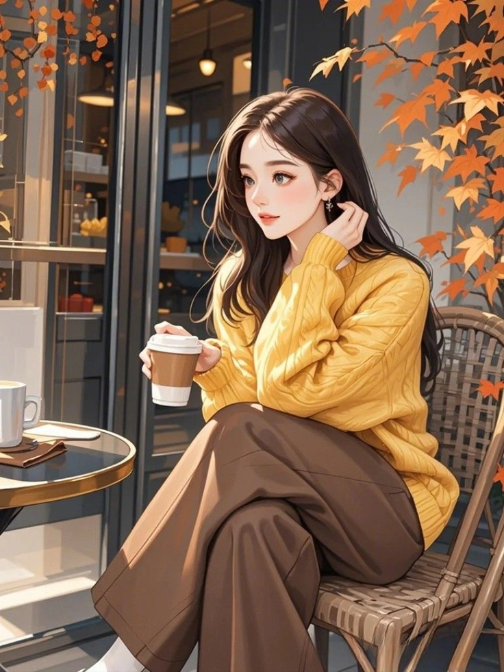 dp girl holding coffee 