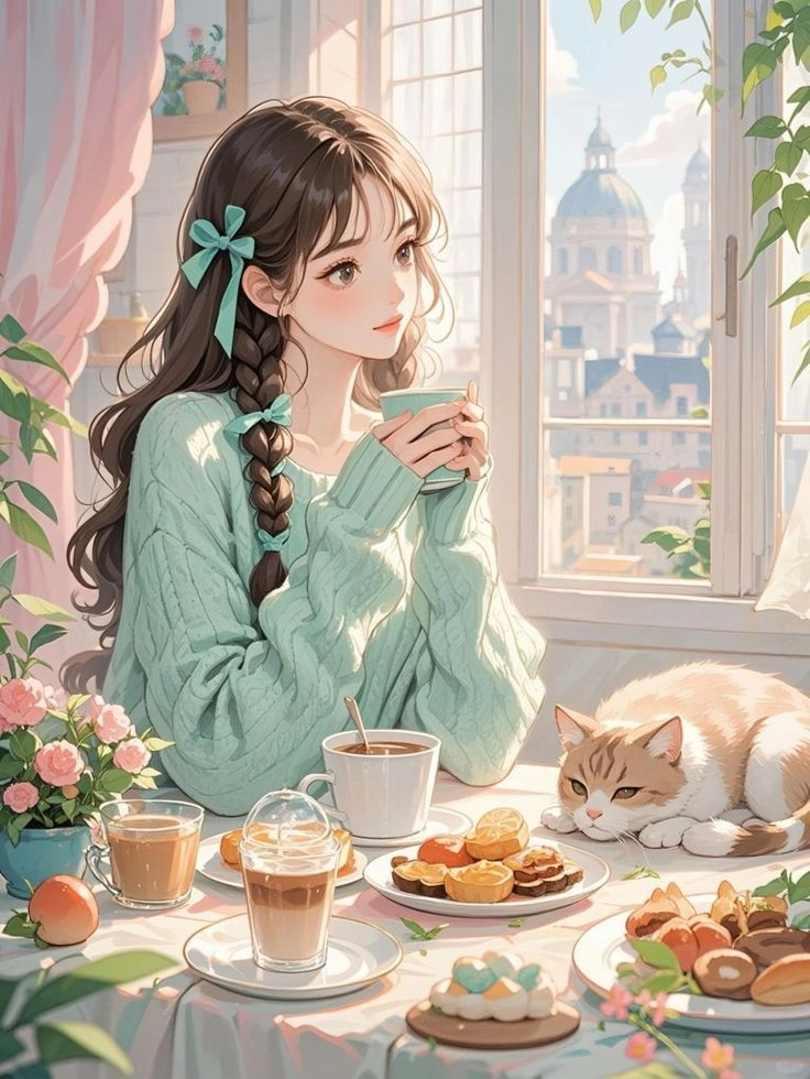 coffee cup girl dp
