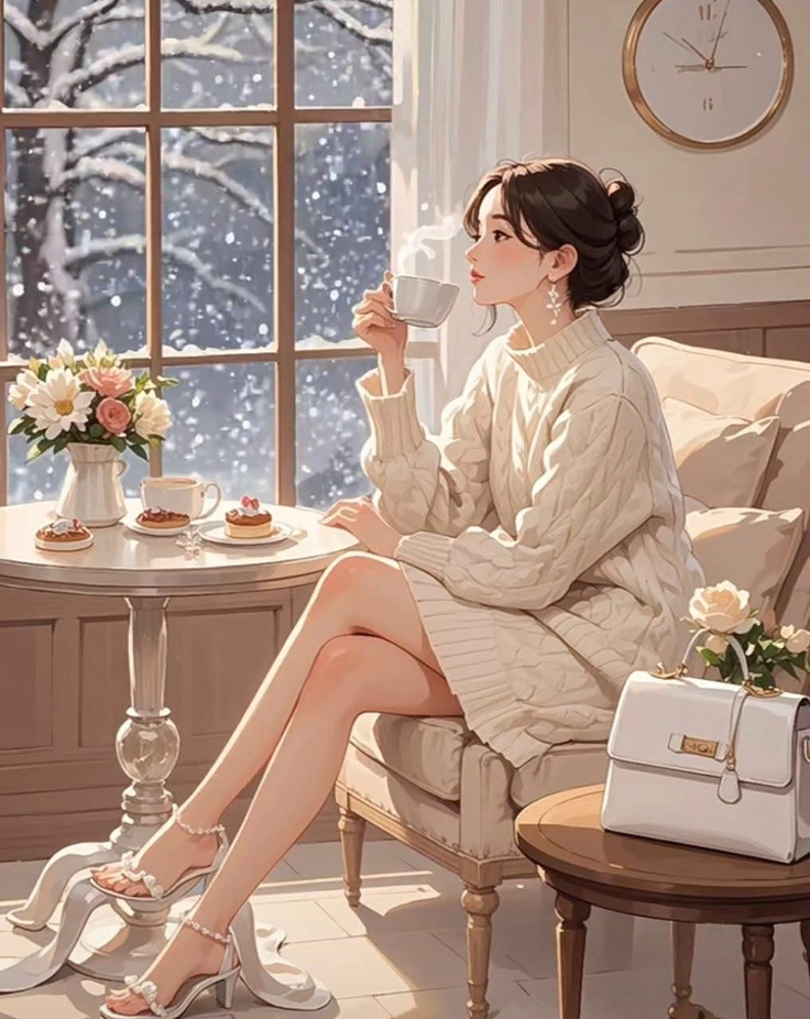 cute girl with tea cup dp 