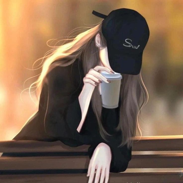 girl coffee selfie dp 