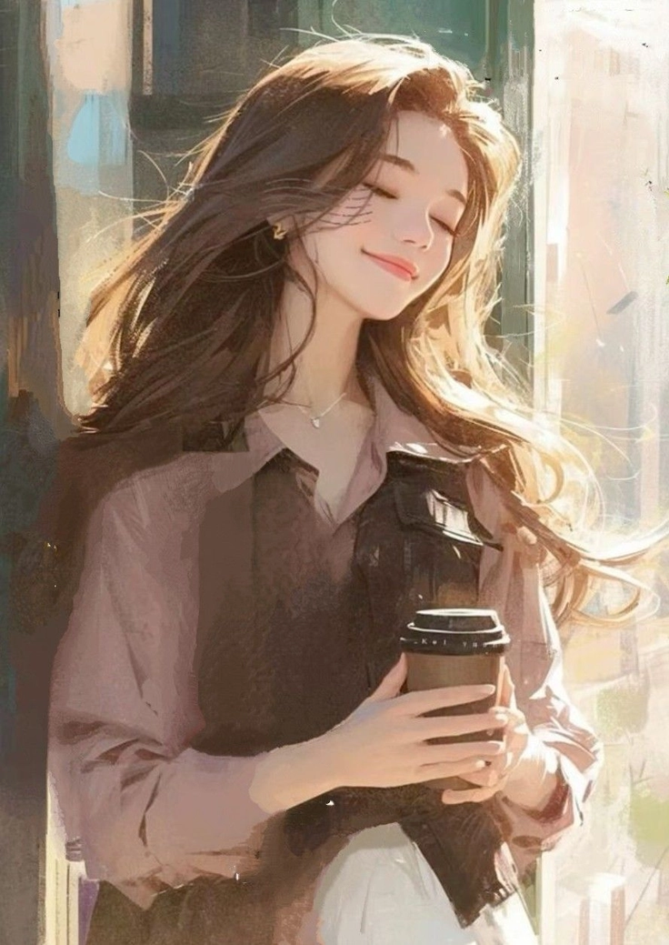 girl with coffee mug photo 