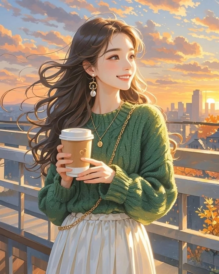 stylish girl coffee dp 