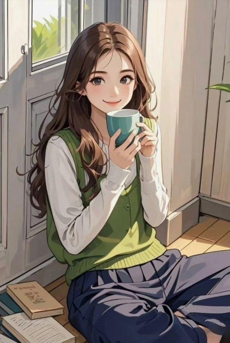 girl coffee vibes dp 