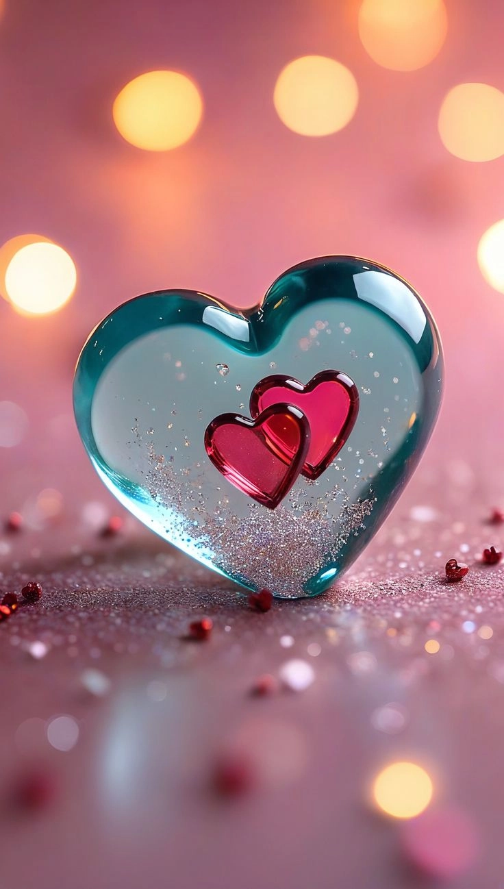 cute animated heart dp