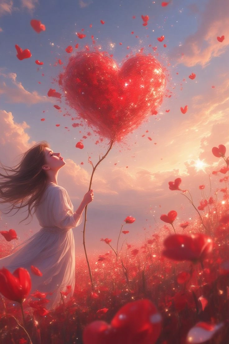 glowing heart dp