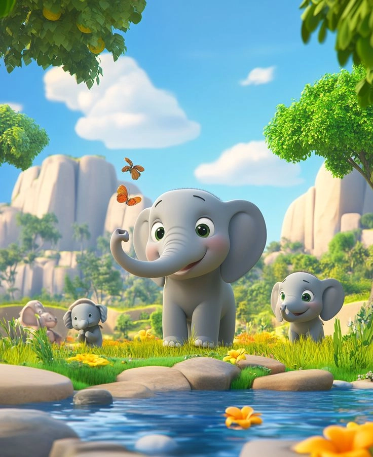 how to draw a cute elephant