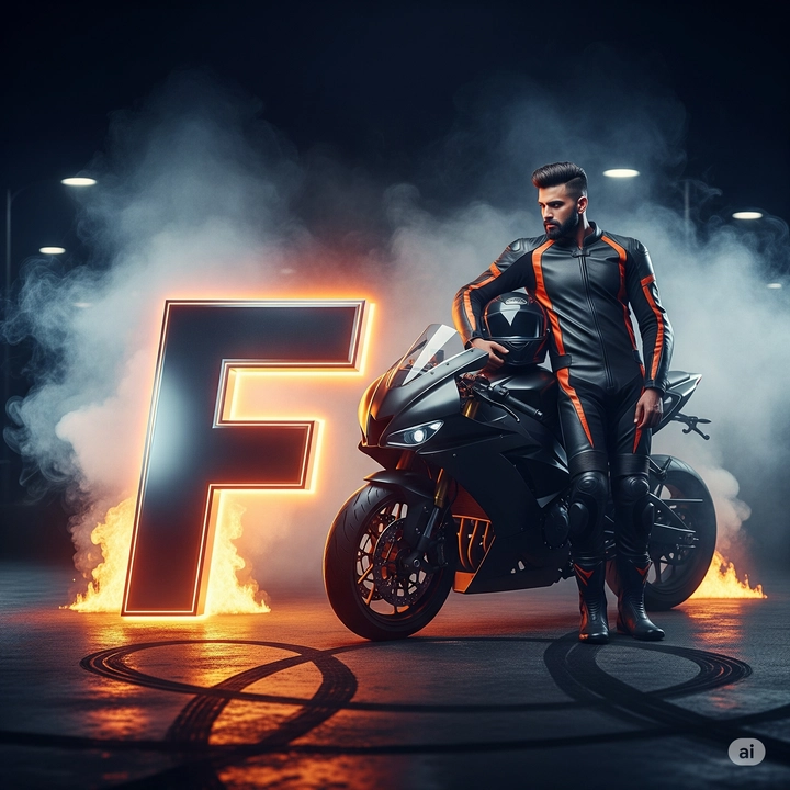 f letter neon dp