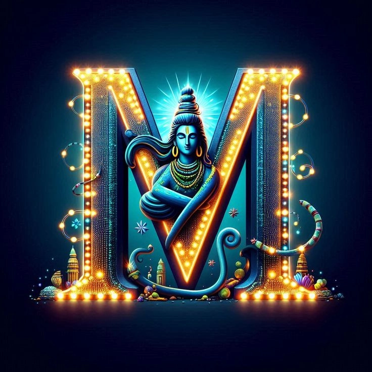 m letter images in heart dp