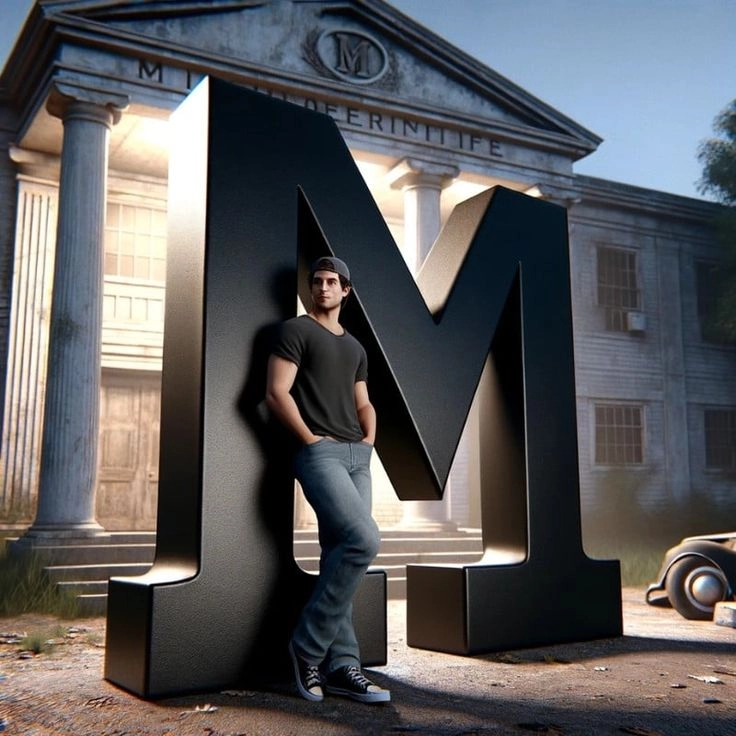 m letter design dp