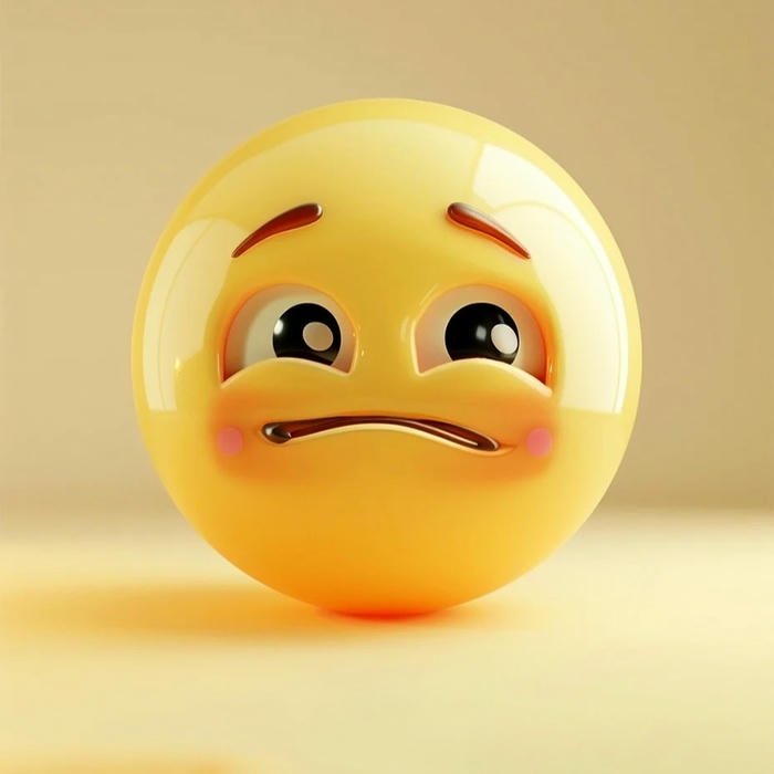 minimal Cute Sad Emoji DP
