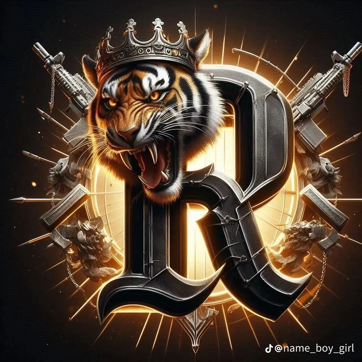 stylish r letter dp