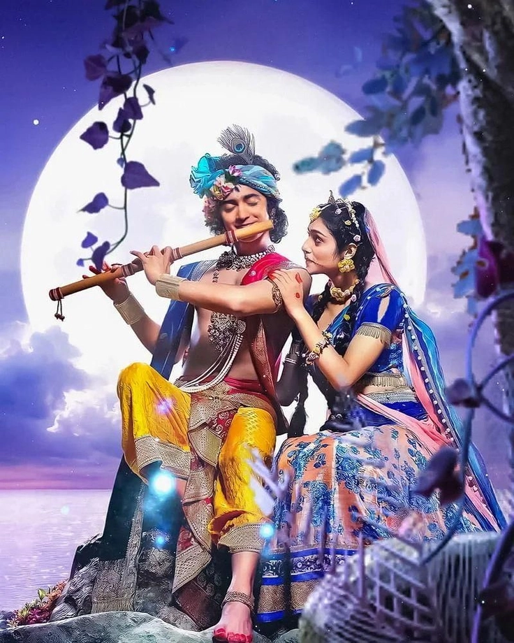 romantic radha krishna love images