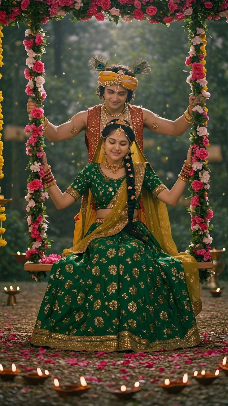 romantic radha krishna photo