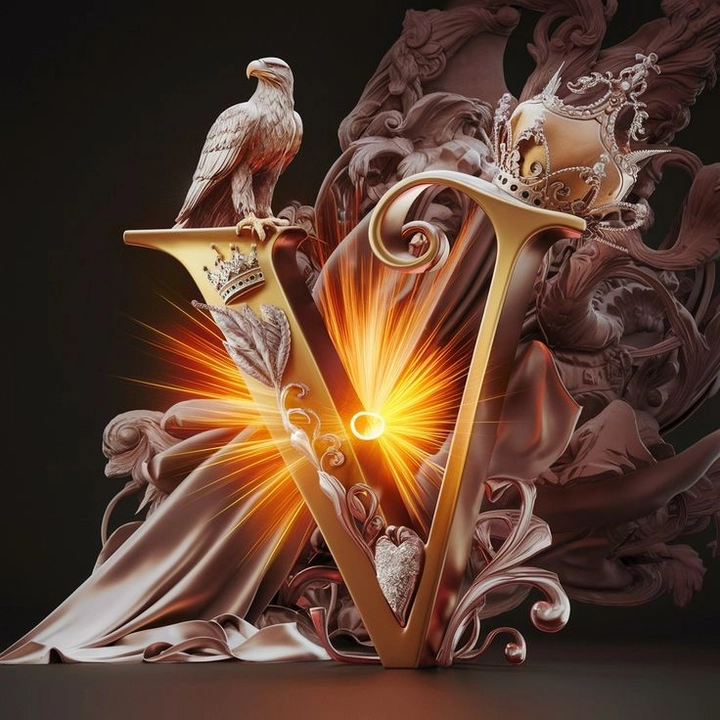 v letter dp images