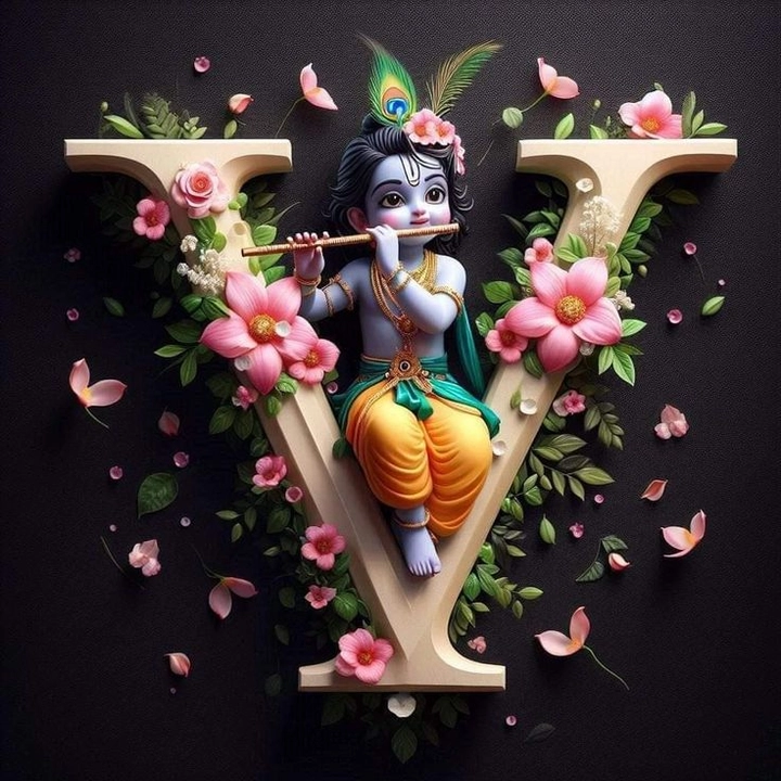 stylish v letter dp