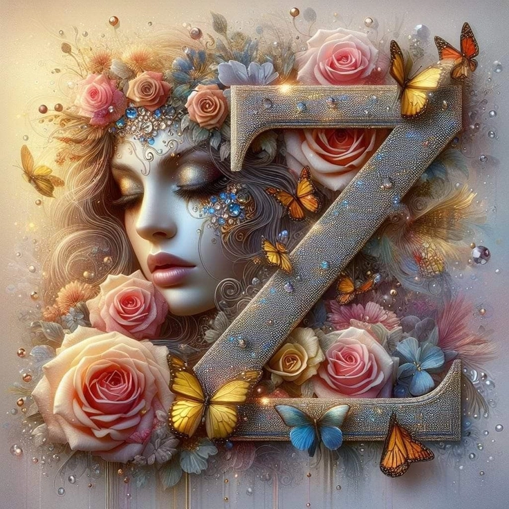 z letter red rose dp 