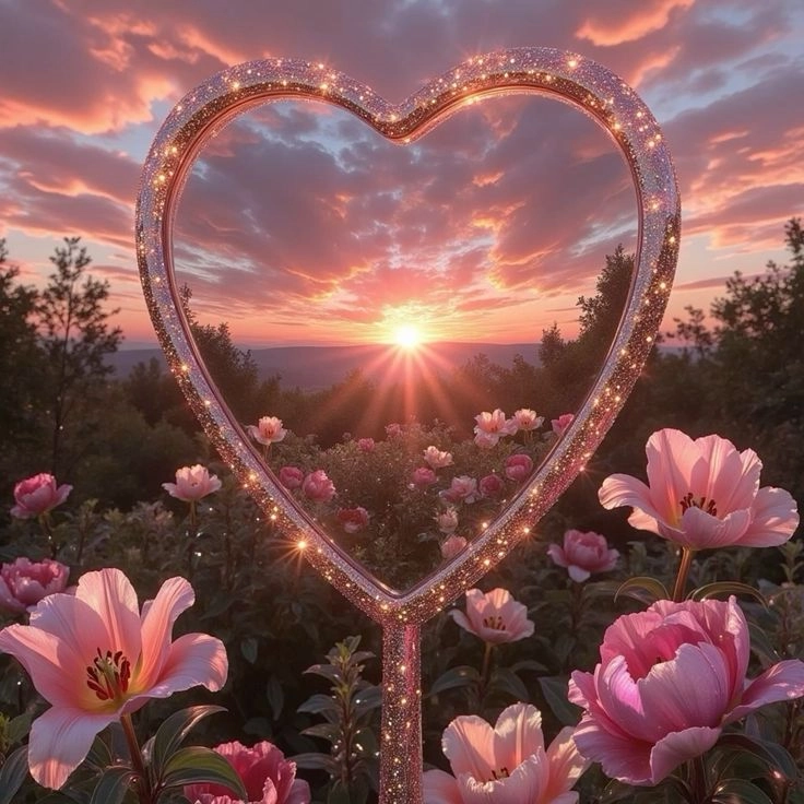 Beautiful Pink Sunset on the Beach