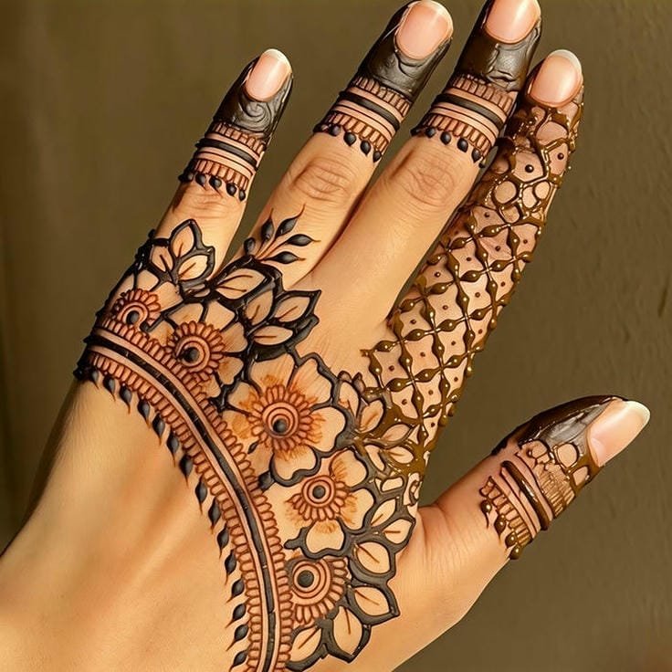 Mehendi Design for Girls beautiful floral motifs