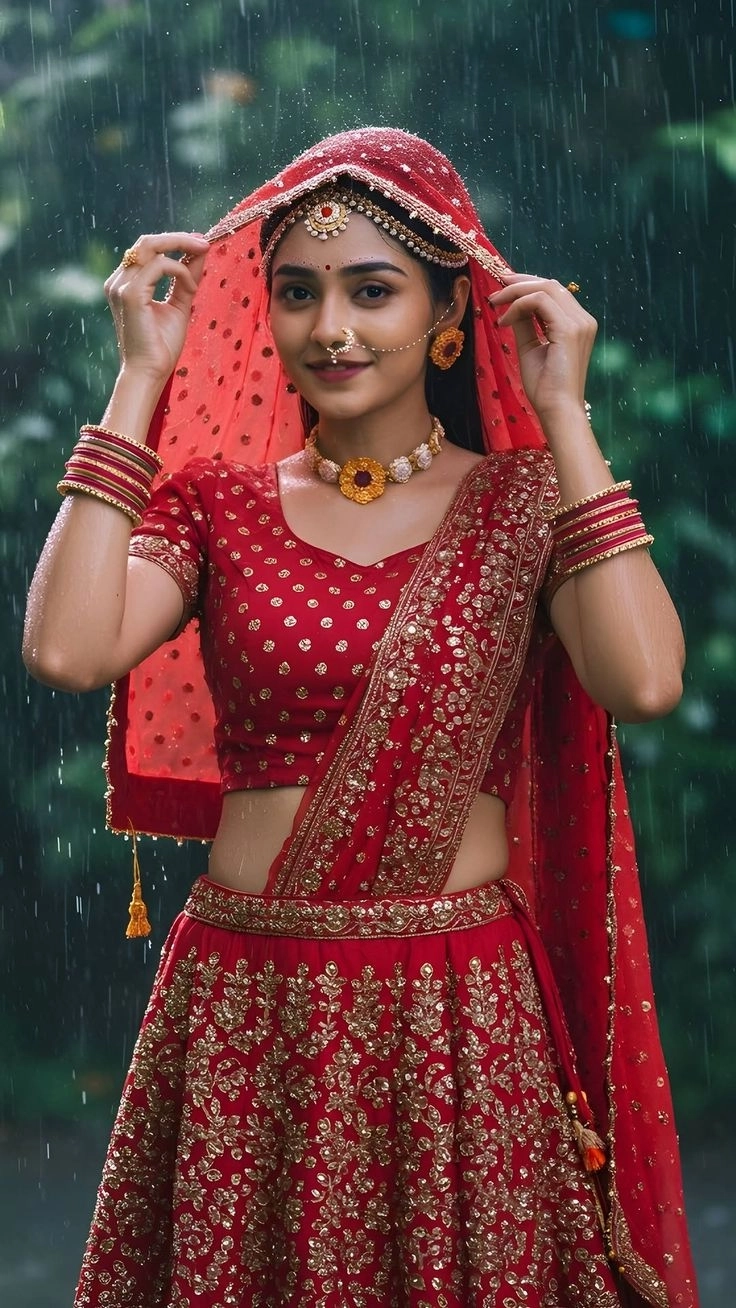 red Saree Girl Dp