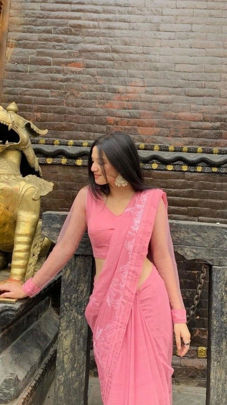 pink Saree Girl Dp