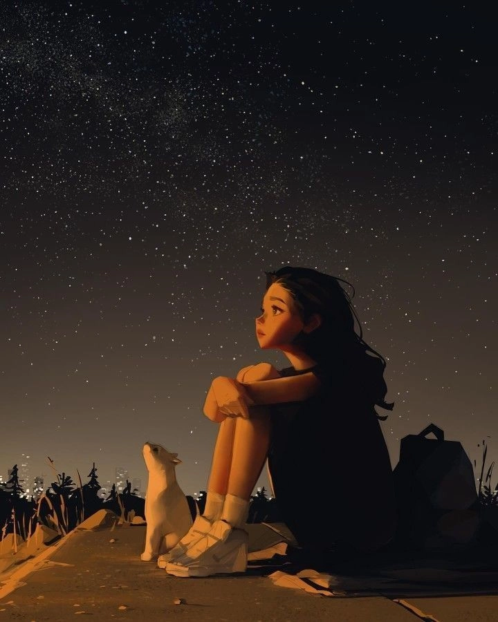animated single girl dp