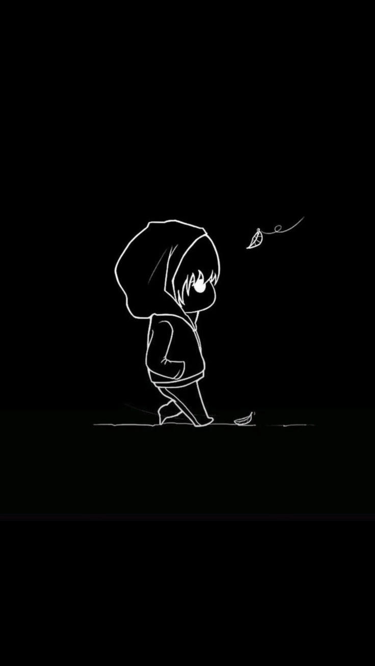 black and white alone sticker dp