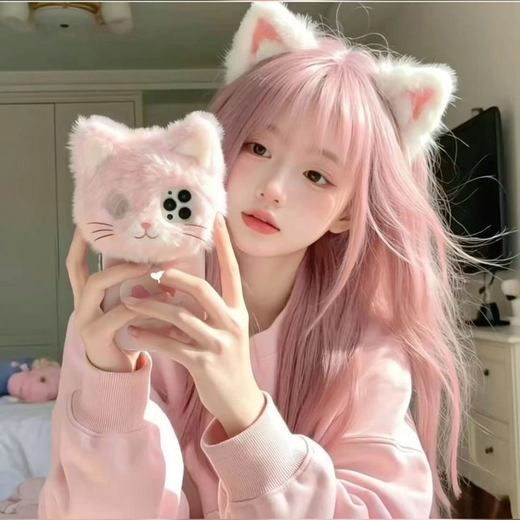 cute pink dp for girls