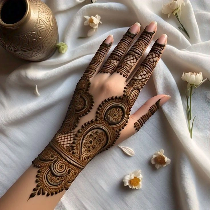 traditional mehendi design for girls