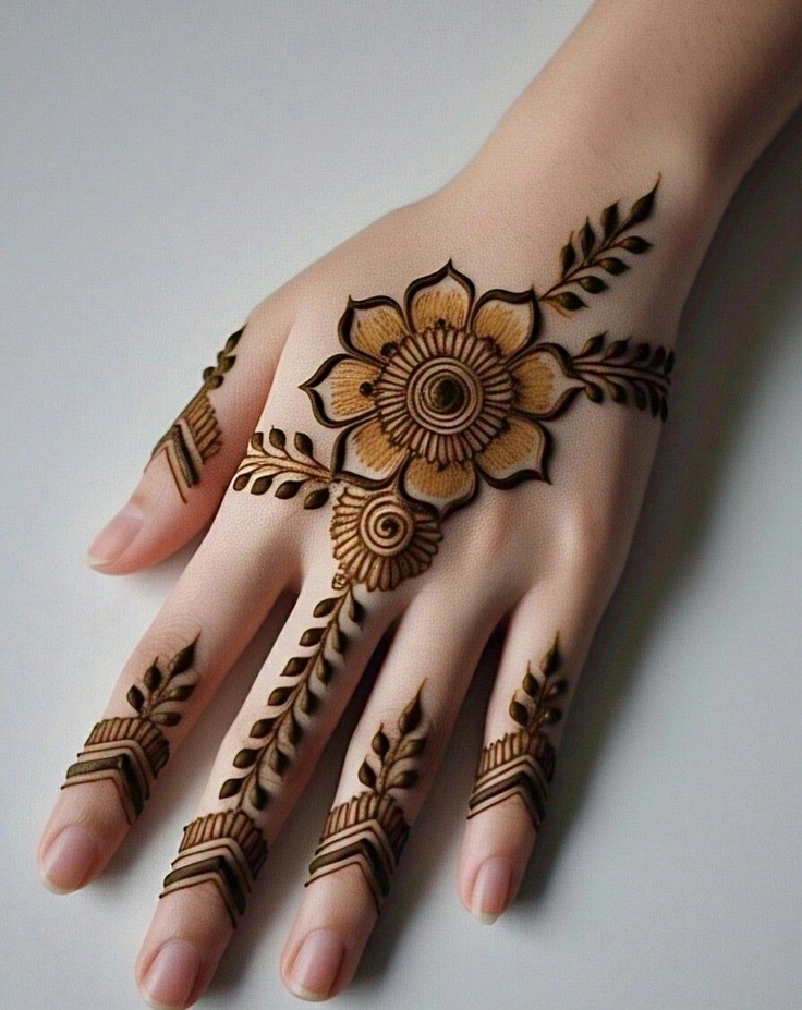 simple mehendi design for girls