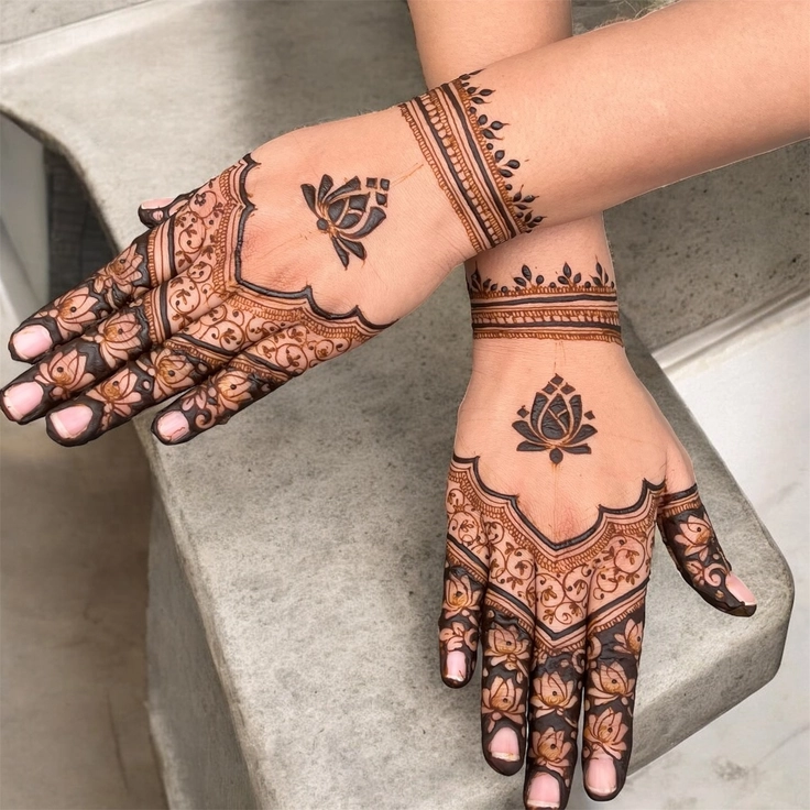mehendi design for a girl child front