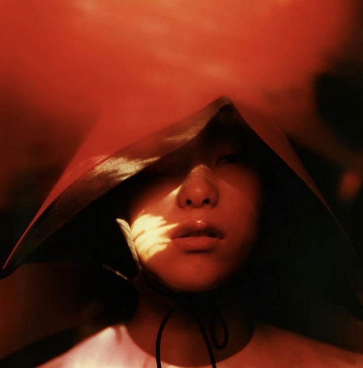 red dp picture set with deep artistic crimson shades