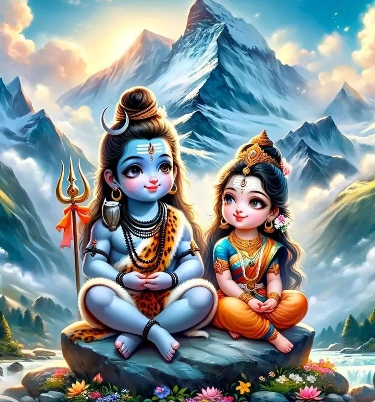 shiv parvati cute photo