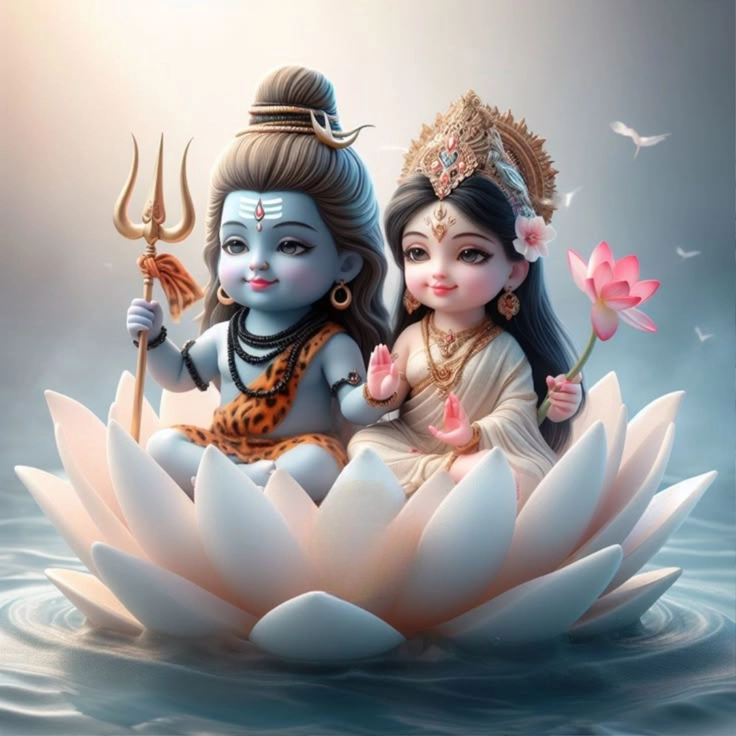 shiv parvati baby cute images