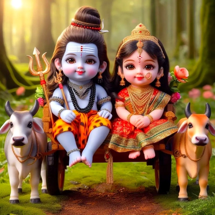 baby shiv parvati cute picture