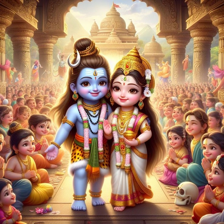 cute shiv ji and parvati images