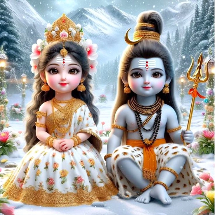 shiv parvati cute pics