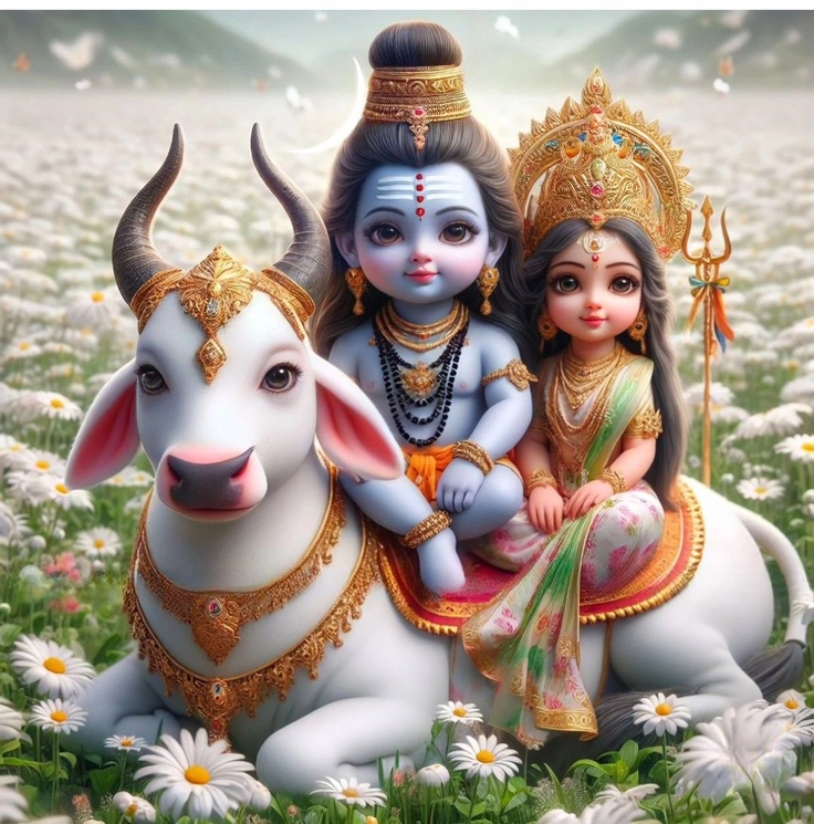 shiv parvati cute hd images