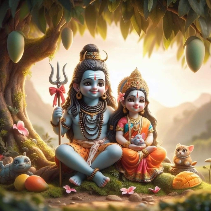 cute shiv parvati baby images