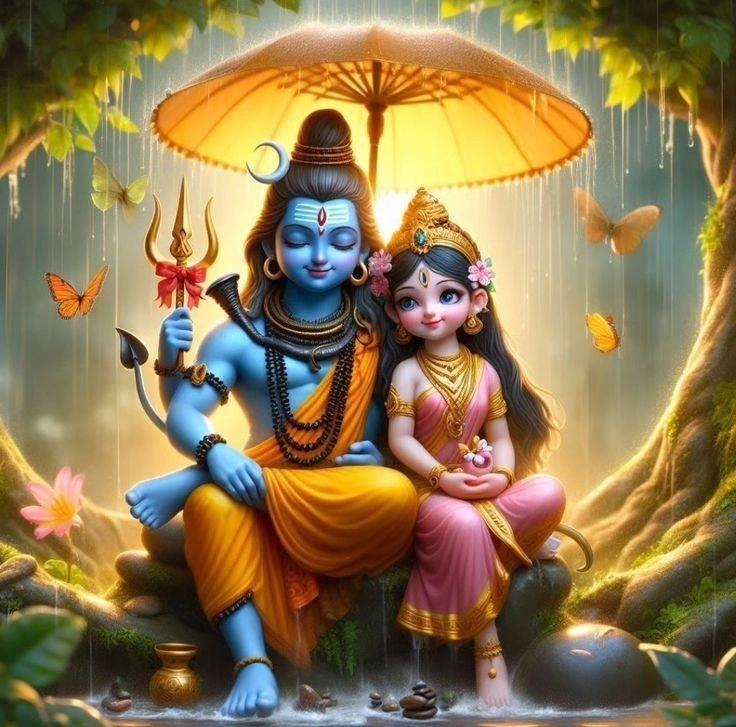 cute shiv parvati deity images