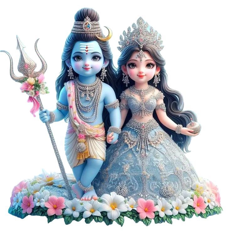 shiv parvati cute artwork