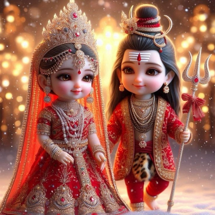 cute shiv parvati cartoon images