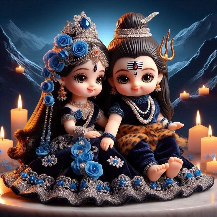 shiv parvati cute family images
